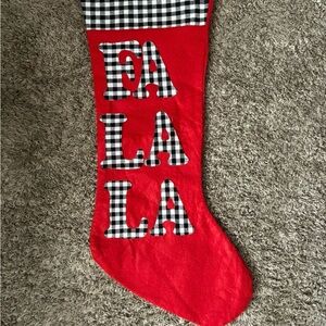 Festive Red and Black Checkered Holiday Stocking